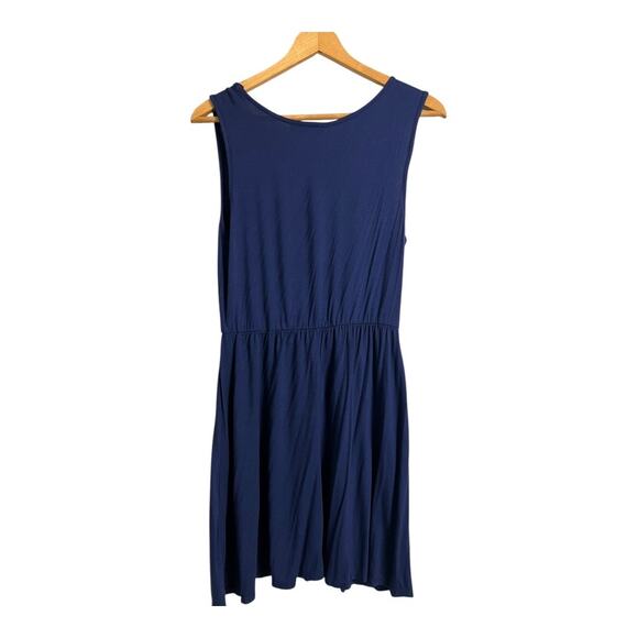 French Atmosphere Navy Blue Embroidered Casual Dress Tank Comfy Everyday - Picture 4 of 4